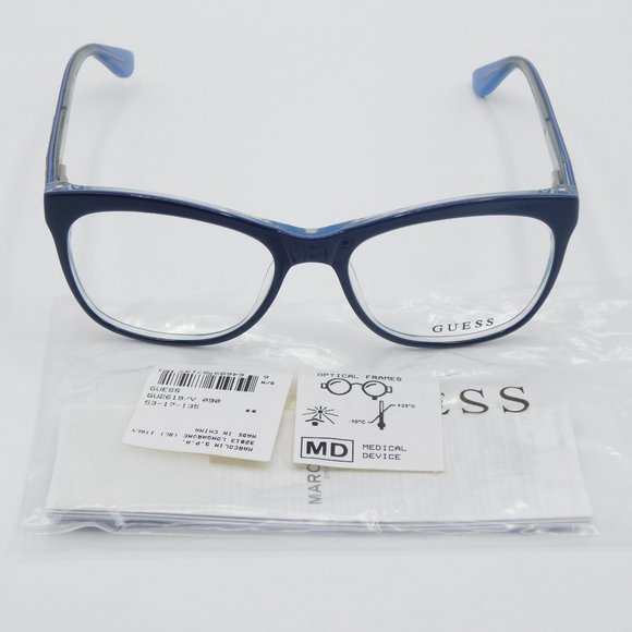 BRAND NEW GUESS GU2619 090 SHINY BLUE CAT EYE WOMEN'S EYEGLASSES 53-17-1… - Picture 11 of 11
